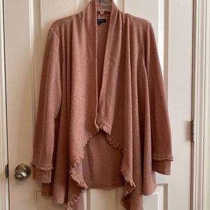 Lane Bryant Open Front ruffled Cardigan- Mauve - 18/20